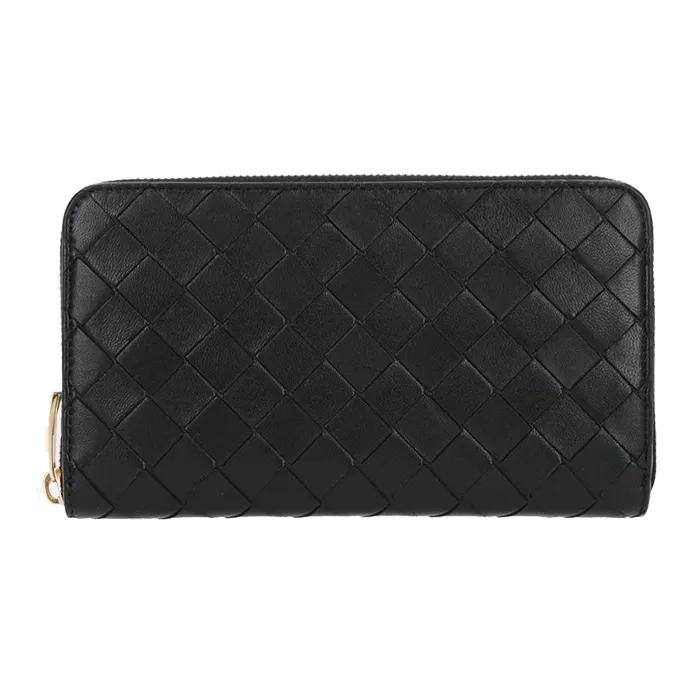 Bottega Veneta Leather Clutches Wallets Women's Black-0