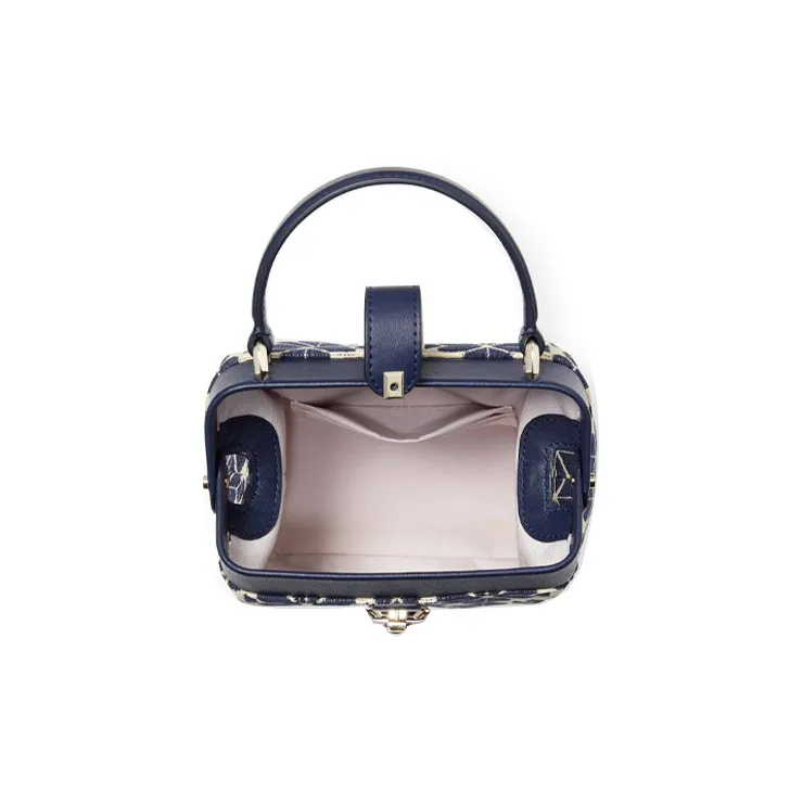 Kate Spade Canvas Canvas Bag Doctor Bag Handbag Shoulder Bag Crossbody Bag Small Size Women's Blue White-2