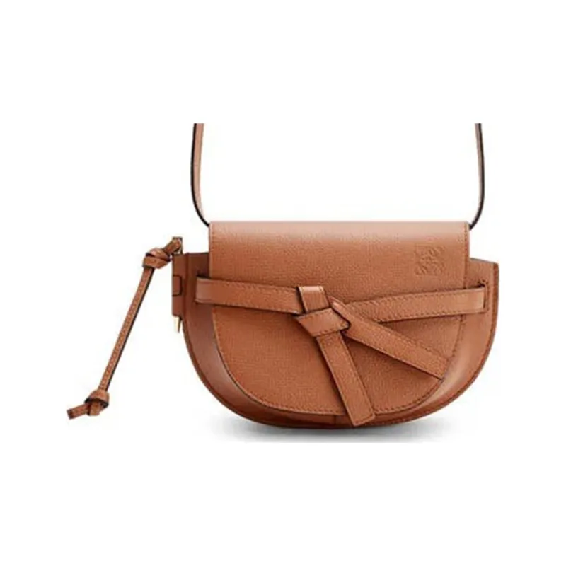 LOEWE Gate Calfskin Bowknot Bag, Crossbody Bag, Shoulder Bag Mini Women's Caramel/Brown-4