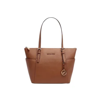 MICHAEL KORS Jet Set Leather Tote Bag, Shopping Bag, Handbag, Shoulder Bag Women's Brown
