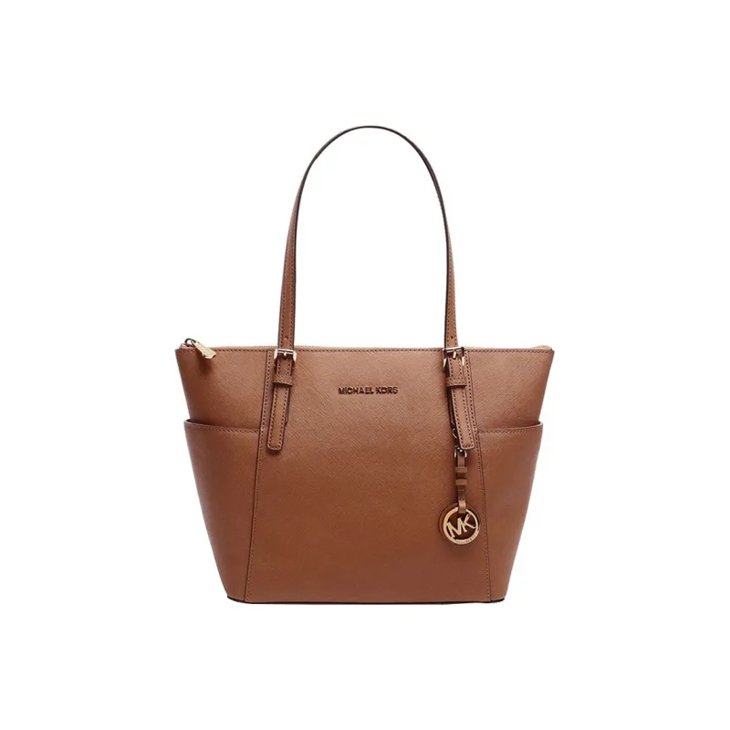 MICHAEL KORS Jet Set Leather Tote Bag, Shopping Bag, Handbag, Shoulder Bag Women's Brown-0