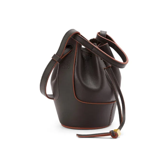 LOEWE Balloon Napa Calf Leather Bucket Bag Handbag Shoulder Bag Crossbody Bag Mini Women's Gray-1