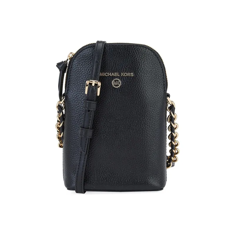MICHAEL KORS Jet Set Leather Chain Cell Phone Pouch, Crossbody Bag, Shoulder Bag Women's Black-0