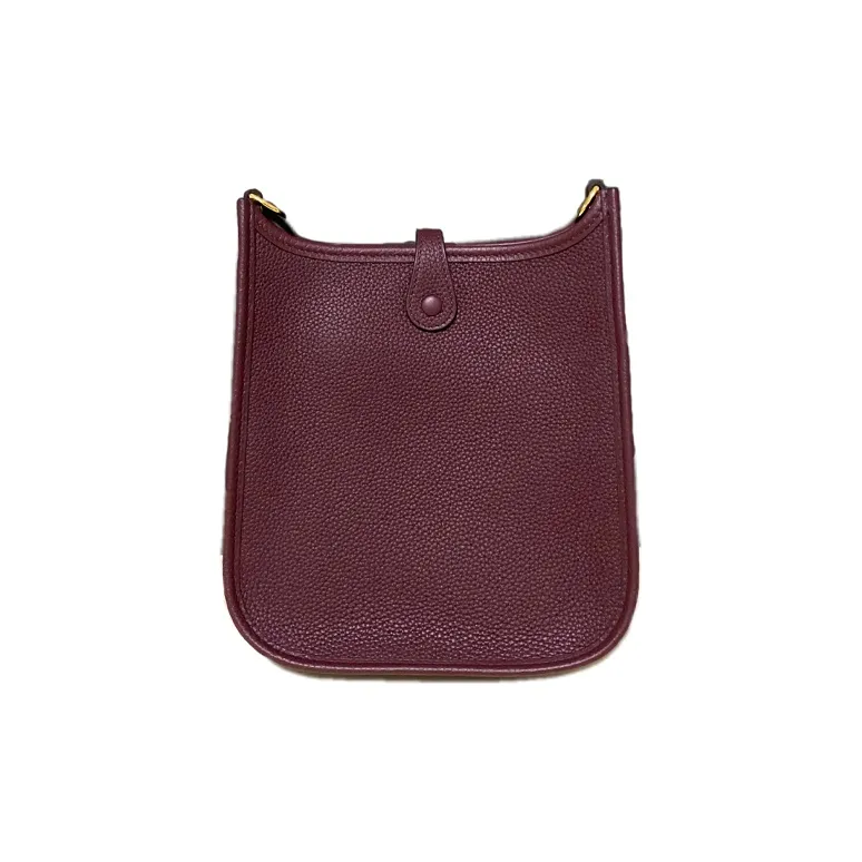 HERMES Evelyne Cow Leather Shoulder Bag, Crossbody Bag Mini Women's Bordeaux Burgundy-1