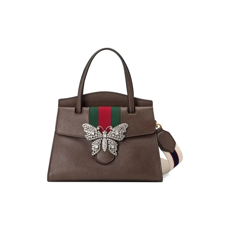 GUCCI Leather Shoulder Bag, Crossbody Bag, Handbag Medium Size Women's Coffee-0