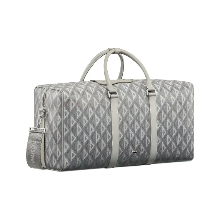 DIOR Leather Luggage Bag Handbag Crossbody Bag Travel Bag Men's Gray-2