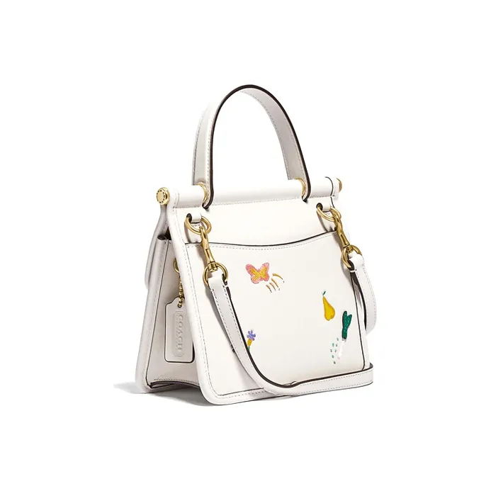 COACH Willis Leather Shoulder Bag, Crossbody Bag, Handbag Small Size Women's White-1