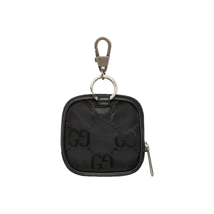 GUCCI Off The Grid Nylon With Leather Coin Purses Earphone Cases Unisex Black-1