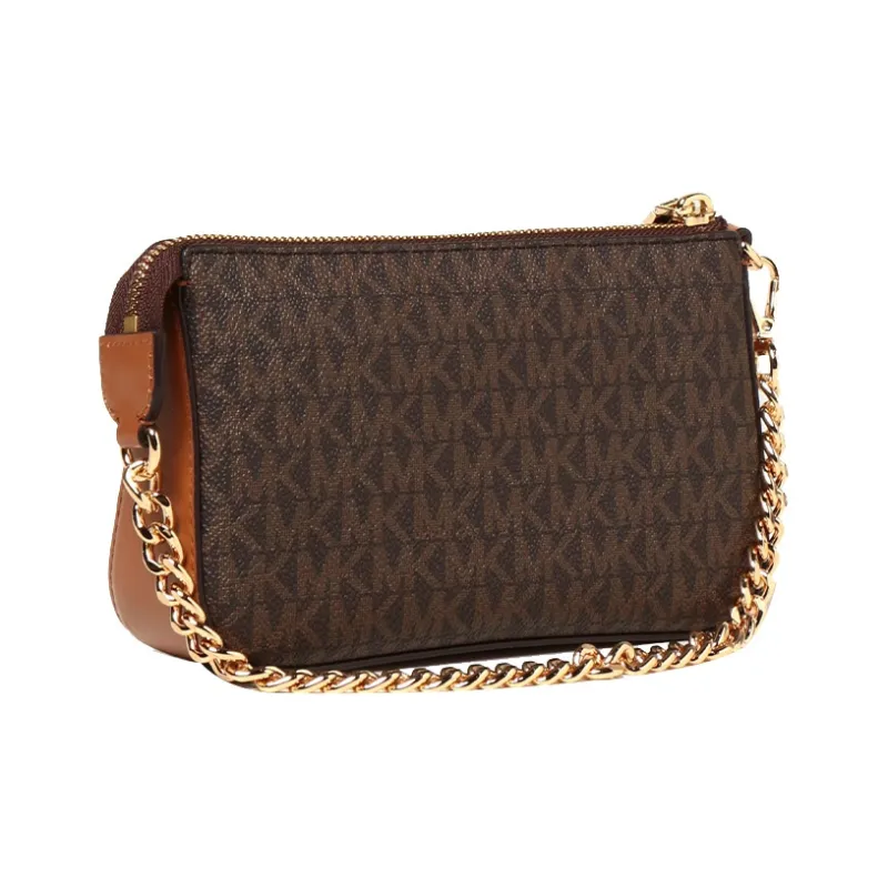 MICHAEL KORS Canvas Leather Handbag, Pochette, Shoulder Bag Women's Brown-1