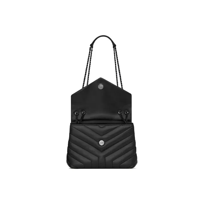 SAINT LAURENT LOULOU Cow Leather Portable Crossbody Bag Shoulder Bag Women's Black-3