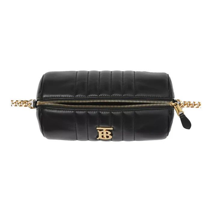 Burberry Lola Lola Bag Lambskin Cylinder Bag Shoulder Bag Crossbody Bag Mini Women's Black-4