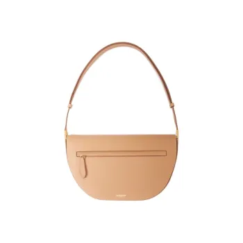 Burberry Olympia Leather Ellenpya Bag, Crescent Bag, Portable Crossbody Bag, Shoulder Bag Women's Warm Sand