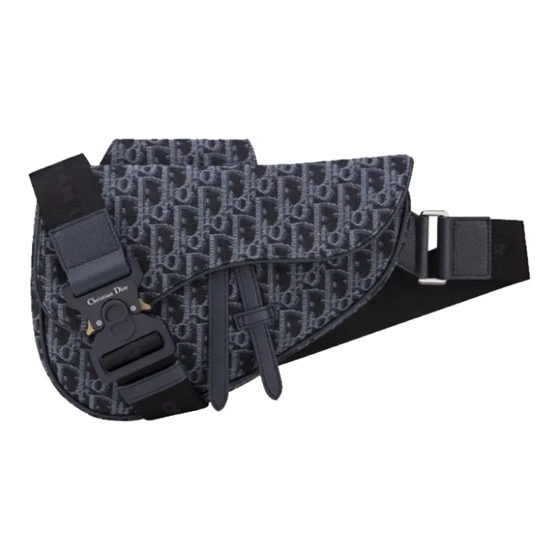 DIOR Saddle Cow Leather With Nylon Sling Bag Men's Blue-0