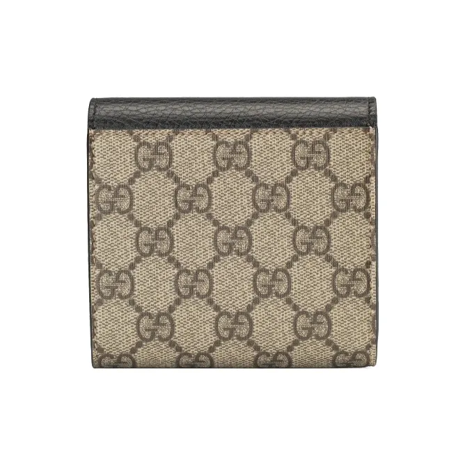 GUCCI Marmont Canvas With Leather Wallet Women's Ebony/Black-1