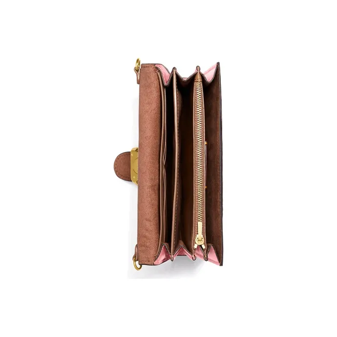 COACH Canvas Leather Shoulder Bag Crossbody Bag Women's Pink & Brown Monogram-2