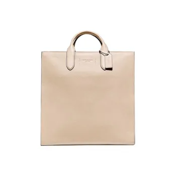 COACH Gotham Leather Tote Bag Shopping Bag One Shoulder Crossbody Portable Large Size Women's Beige