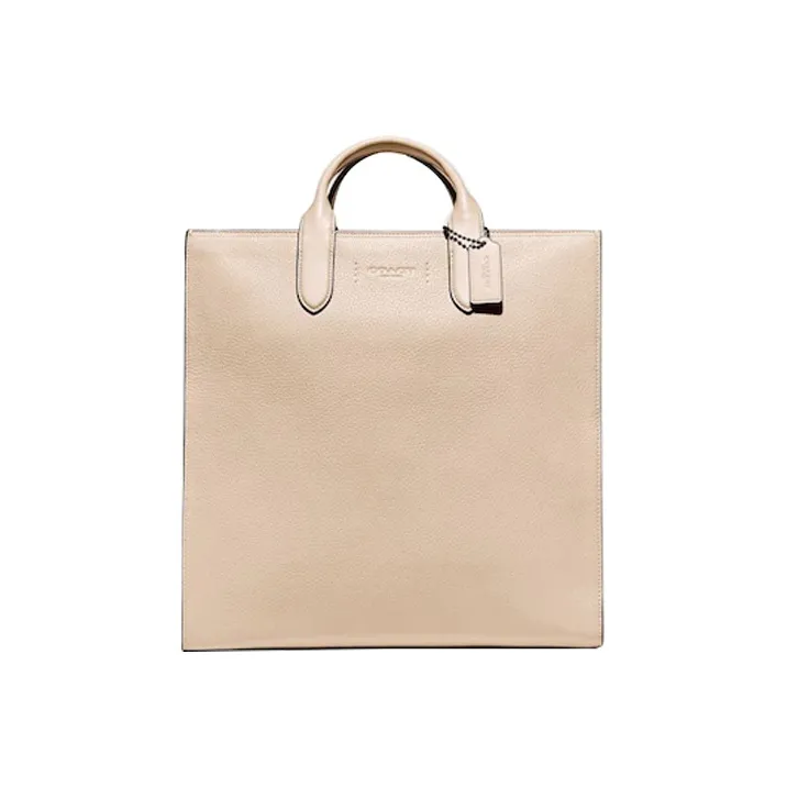 COACH Gotham Leather Tote Bag Shopping Bag One Shoulder Crossbody Portable Large Size Women's Beige-0