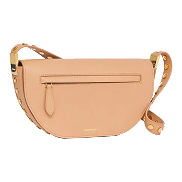 Burberry Olympia Leather Shoulder Bag Crossbody Bag Handbag Small Size Women's Light Brown-2