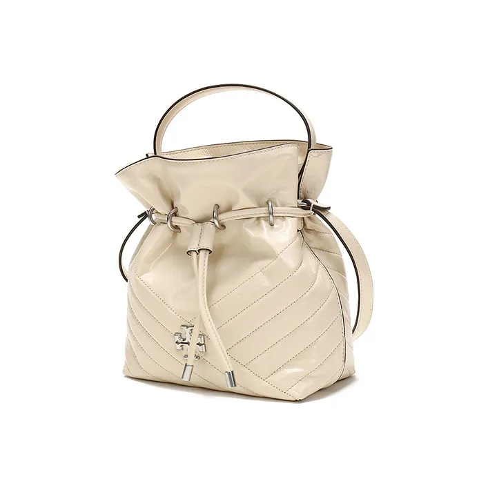 TORY BURCH Kira Leather Bucket Bag One Shoulder Crossbody Handbag Mini Women's Ecru-1