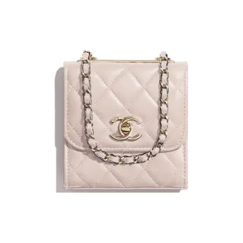 CHANEL WOCTrendy Cc Metal And Sheepskin Shoulder Bag Crossbody Bag Mini Women's Dusty Pink