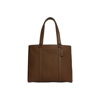 COACH Hudson Pebbled Leather Tote Bag Shopping Bag Handbag Shoulder Bag Men's Brown