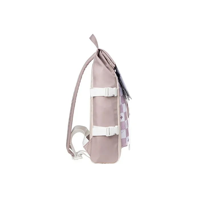 MR.ACE HOMME Nylon Fabric Backpack Laptop Backpack Regular Women's Checkerboard Purple/Black-2