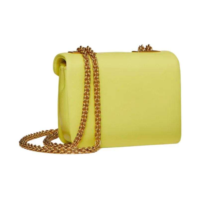 Valentino One Stud Calfskin Box Bag Clutch One Shoulder Handbag Mini Women's Lemon Yellow-2