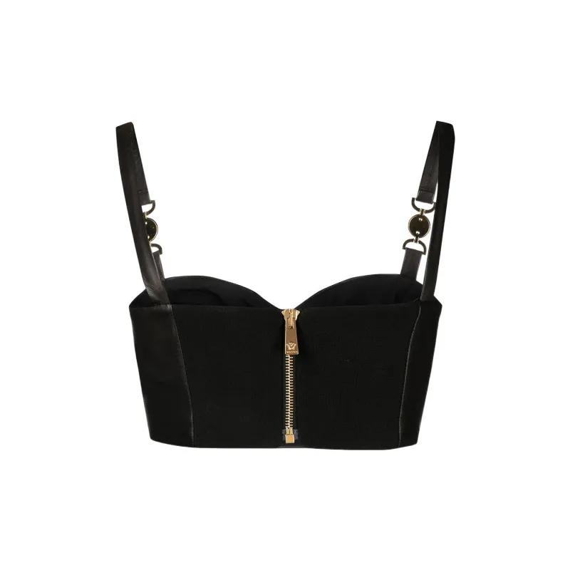 VERSACE Leather Bra 'Black'-1