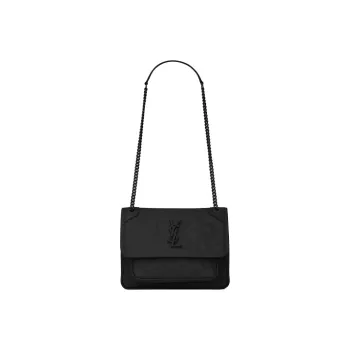 SAINT LAURENT Niki Quilting Cow Leather Hobo Bag, Shoulder Bag, Crossbody Bag Women's Black