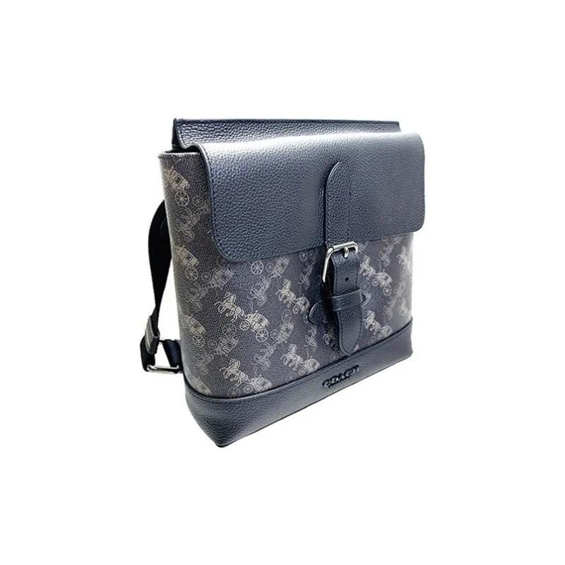 COACH Hudson Leather Messenger Bag Crossbody Bag Shoulder Bag Men's Black-2