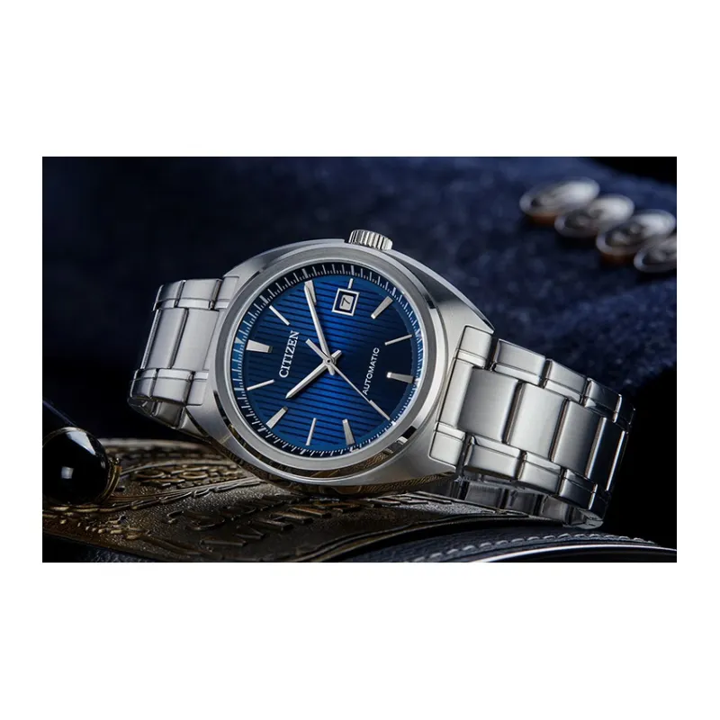 CITIZEN Mechanical Movement Stainless Steel Strap Watch 42mm Men's Watch Blue Dial NJ0100 71L-4