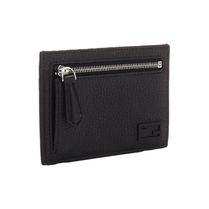 FENDI Leather Card Holder Men's Black-2