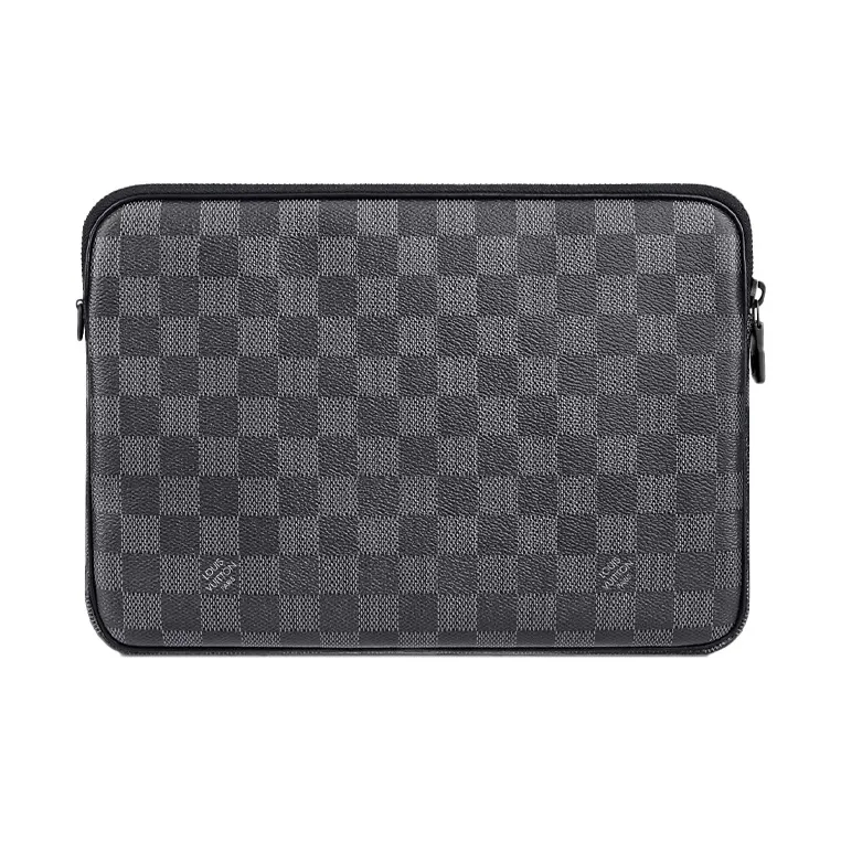 LOUIS VUITTON Canvas With Leather Wrist Bag Clutch Regular Men's Black-3