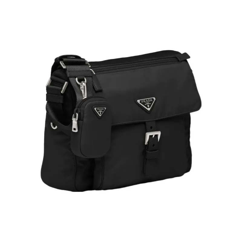 PRADA Nylon 2 in 1 Shoulder Bag, Crossbody Bag Regular Unisex Black-1
