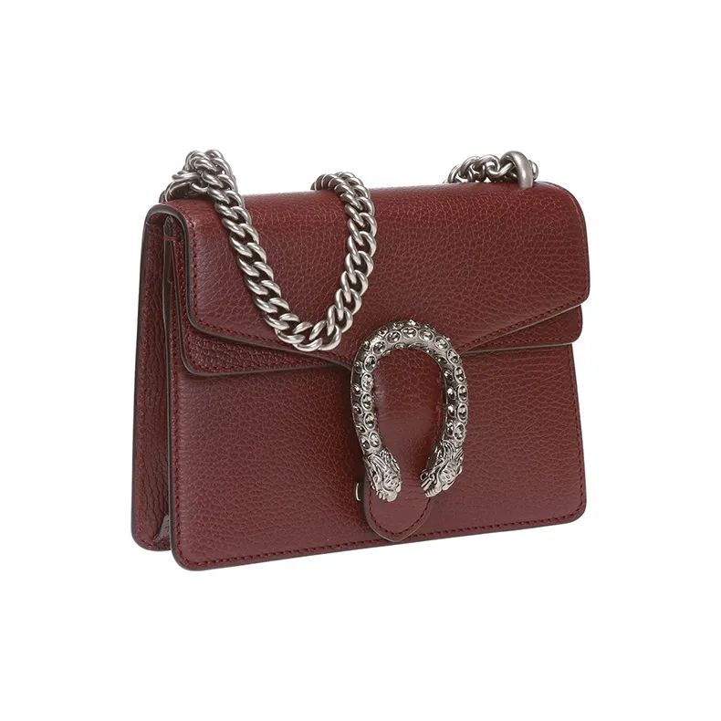 GUCCI Dionysus Leather Bacchus Bag Chain Pack Shoulder Bag Crossbody Bag Women's Burgundy-1