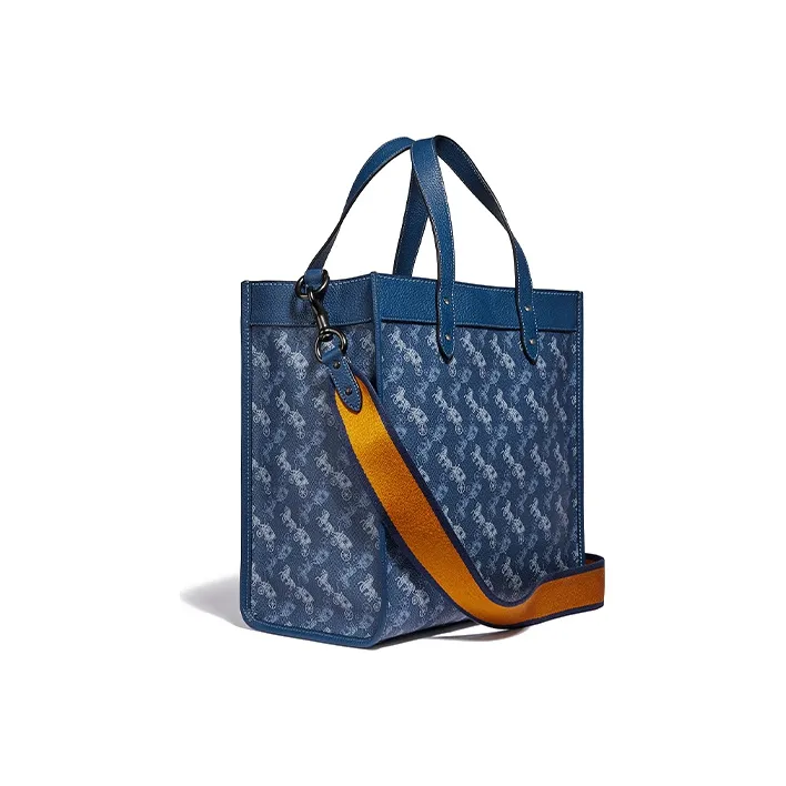 COACH Field Leather Tote Bag, Shopping Bag, Shoulder Bag, Crossbody Bag, Handbag Tubas Women's Blue-1