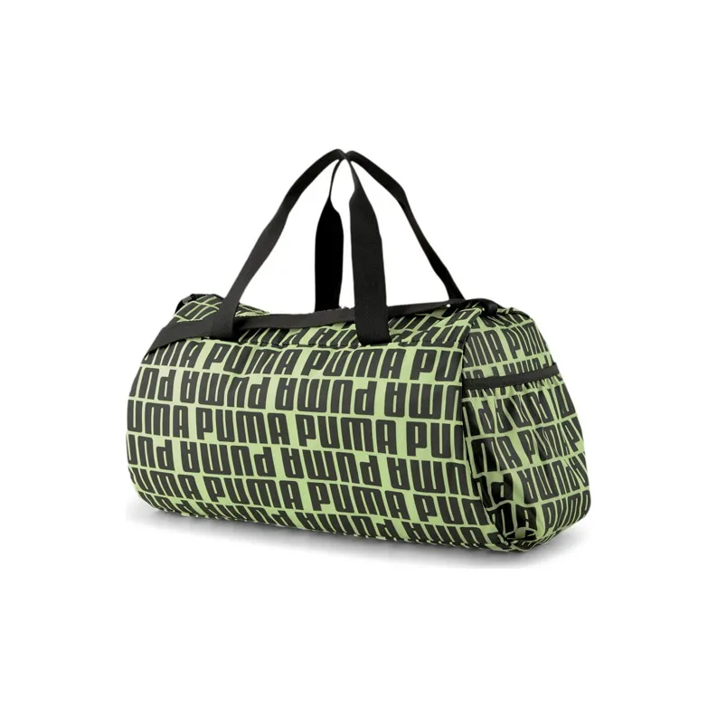 PUMA Nylon Fabric Gym Bag Handbag Regular Unisex Black/Neon Green-1