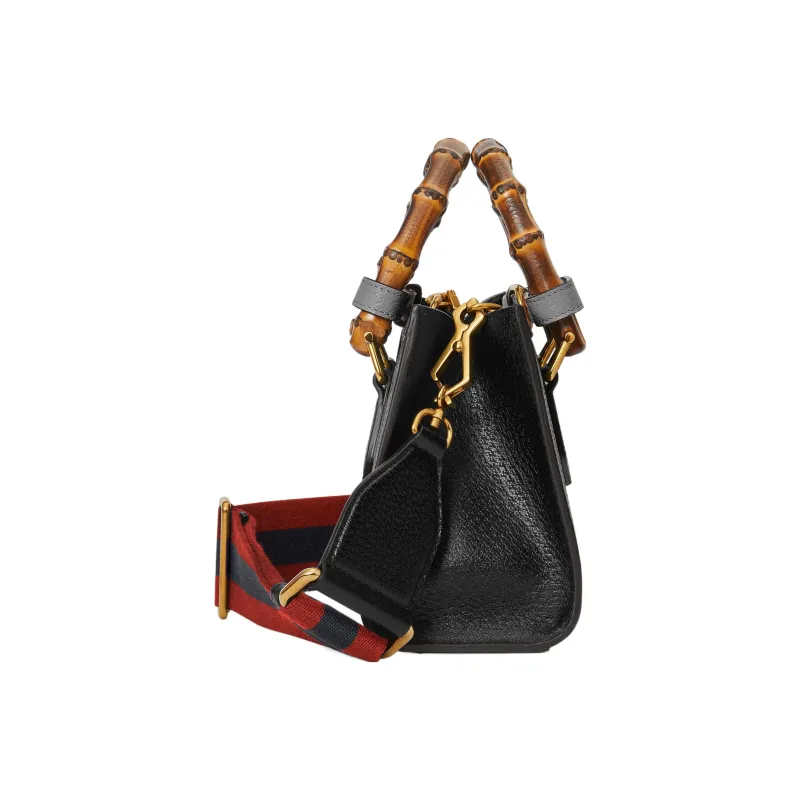 GUCCI Leather Tote Bag Shopping Bag Shoulder Bag Handbag Mini Women's Black-3