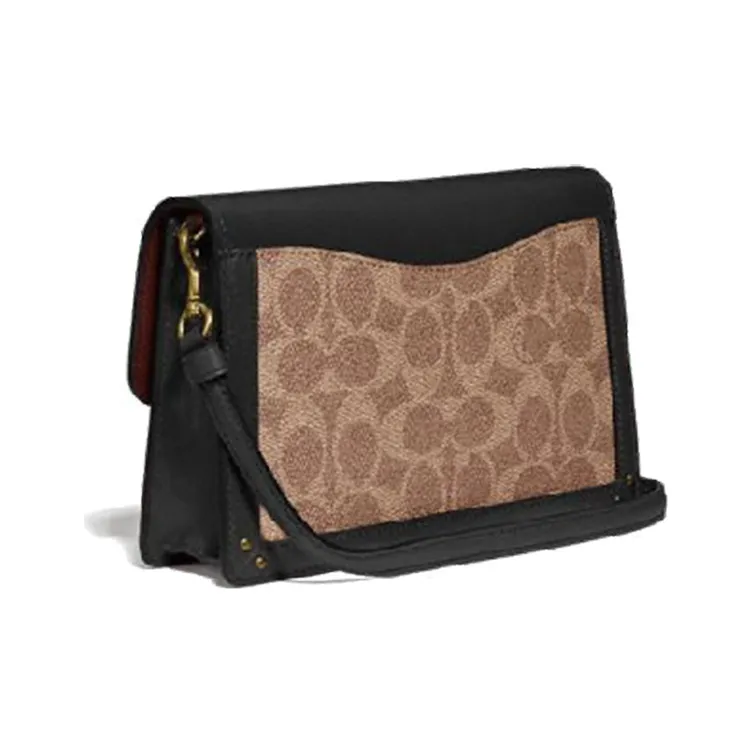 COACH Dreamer Canvas Chain Bag, Crossbody Bag, Shoulder Bag Women's Black & Brown Monogram-1