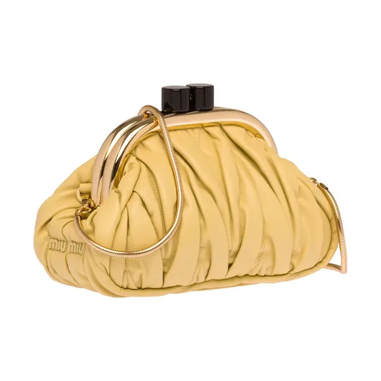 MIU MIU Soft Sheep Leather Handbag Shoulder Bags Women's Vanilla-1