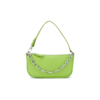 By Far Mini Rachel Sheepskin Chain Bag, Shoulder Bag, Handbag Mini Women's Pistachios Green