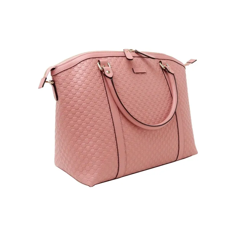 GUCCI Cow Leather Shoulder Bag Crossbody Bag Handbag Large Size Women's Pink-2