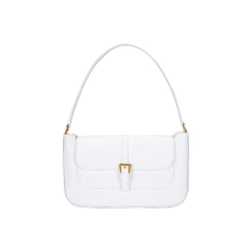 BY FAR Female  Miranda Series Embossing Single-Shoulder Bag White