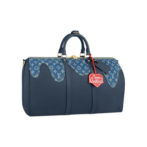 LOUIS VUITTON X Nigo Keepall Bandouliere 50 Monogram Blue