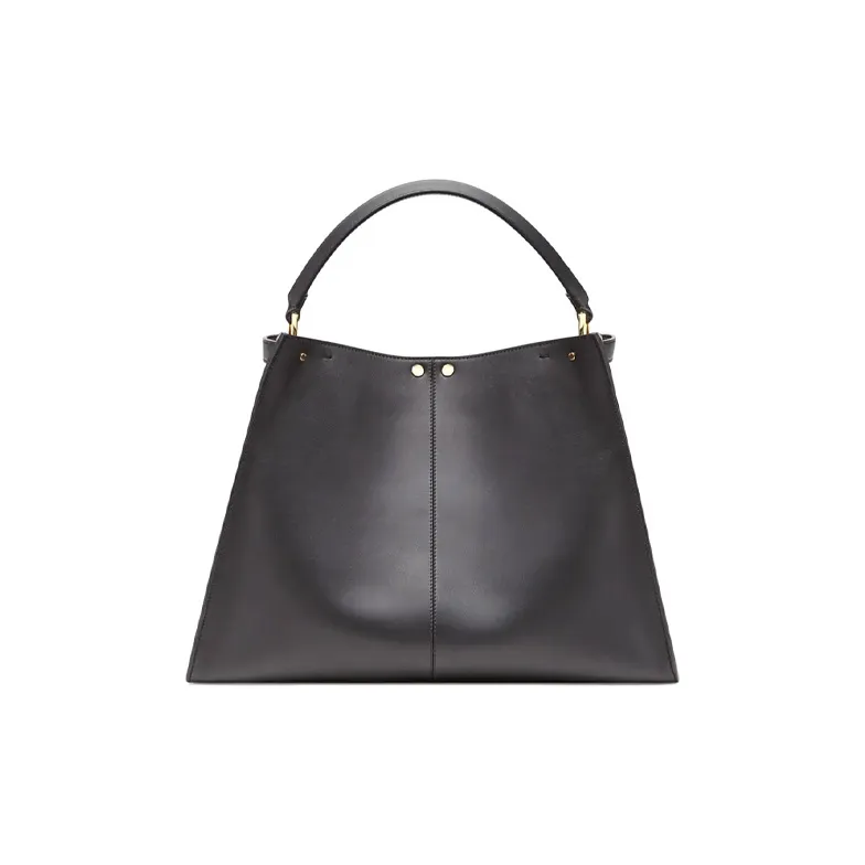 FENDI Peekaboo Cow Leather Handbag Large Size Women's Black-2