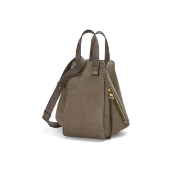 LOEWE Hammock Leather Hammock Bag Handbag Shoulder Bag Crossbody Bag Small Size Women's Olive Green