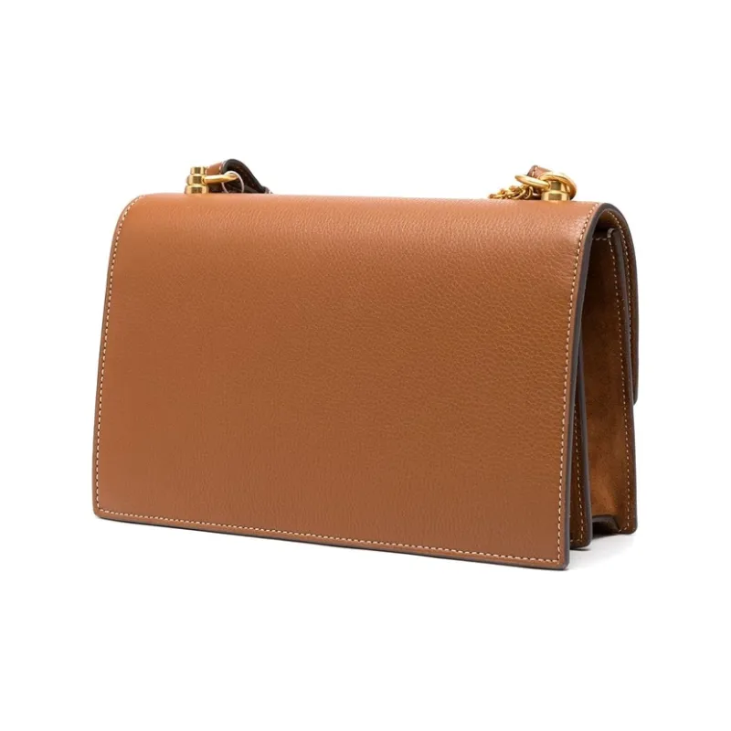TORY BURCH Miller Grained Calfskin Trunk Bag Handbag Crossbody Bag Shoulder Bag Women's Brown-2