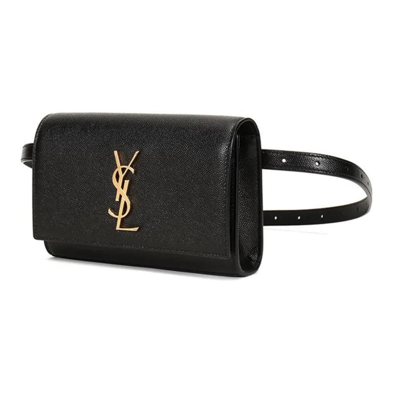 SAINT LAURENT Kate Belt Bag Grain De Poudre Black-1