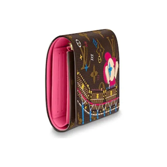 LOUIS VUITTON Victorine Wallet Monogram 6 Card Slot Vivienne Holiday Rose Pivoine Pink-2