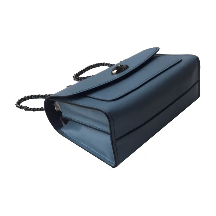 COACH Parker Leather Crossbody Bag Tubas Women's Blue-4